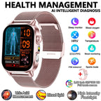 2026 New Model Uric Acid & Lipid Health Analysis Smart Watch Men ECG+PPG Bluetooth Call 2.01-inch Flashlight Smartwatch Women