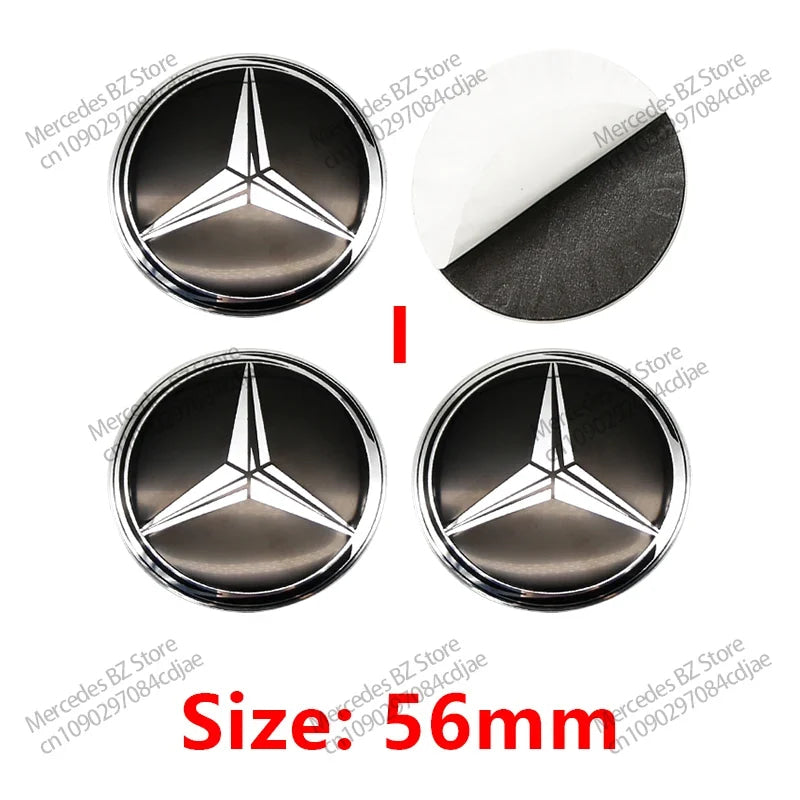 4pcs 56mm 75mm Car Wheel Center Hub Caps Cover Auto Accessories Mercedes Benz Amg C180 C200 C260 W108 W124 W126 W140 W168 W176
