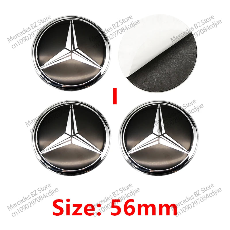 4pcs 56mm 75mm Car Wheel Center Hub Caps Cover Auto Accessories Mercedes Benz Amg C180 C200 C260 W108 W124 W126 W140 W168 W176