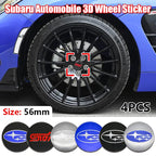 For Subaru STI Forester Impreza Legacy Outback XV BRZ WRX Tribeca ABS 4pcs Car Wheel Stickers 56mm Auto Center Hub Cap Decal
