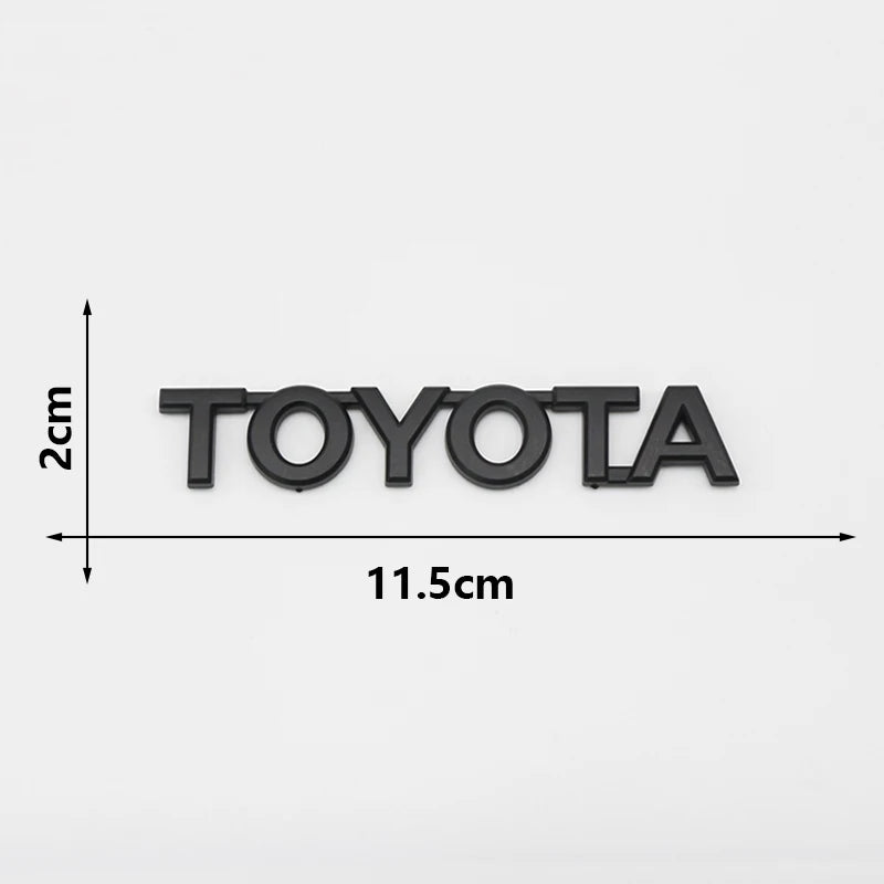 3D ABS TOYOTA Letters Emblem Rear Trunk Badge Logo Nameplate Sticker Black Chrome For Hilux Highlander Yaris RAV4 Camry Corolla