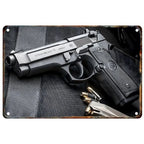 Letreros Metálicos con Forma de Pistola, que Exudan un Toque Militar, Ideales como Decoración de Pared en Cuartos de Hombre, Hogares, Cafeterías, Jardines, Clubes y Bares.