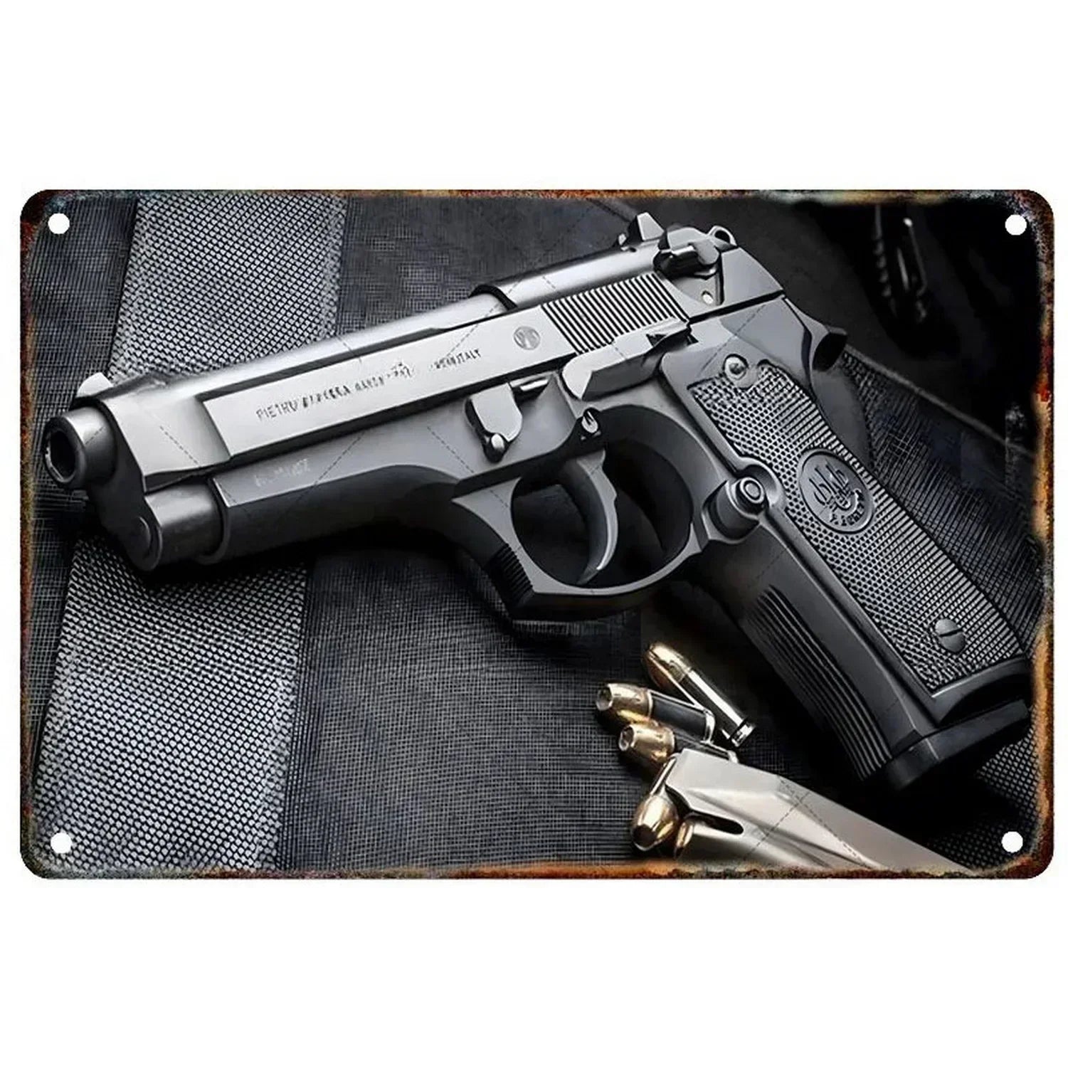Letreros Metálicos con Forma de Pistola, que Exudan un Toque Militar, Ideales como Decoración de Pared en Cuartos de Hombre, Hogares, Cafeterías, Jardines, Clubes y Bares.
