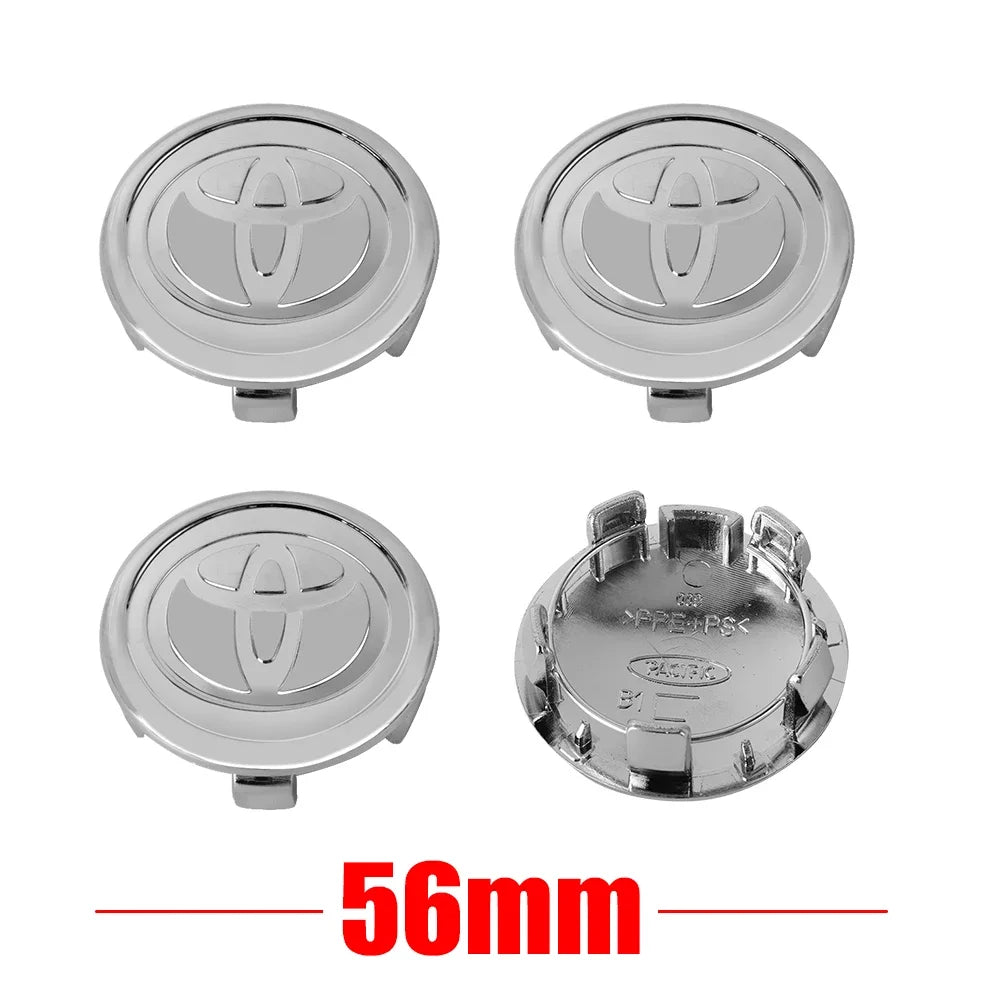 56/62mm Car Wheel Hub Center Caps 4PCS For Toyota Yaris Prius Rav4 Land Cruiser Highlander TRD Corolla C-HR Aygo Mod Parts
