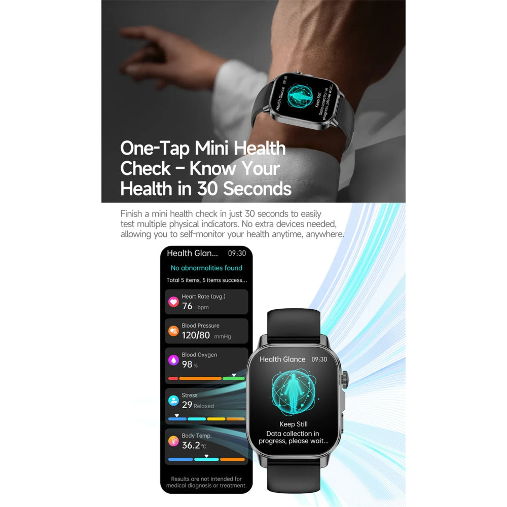 2026 New Model Uric Acid & Lipid Health Analysis Smart Watch Men ECG+PPG Bluetooth Call 2.01-inch Flashlight Smartwatch Women