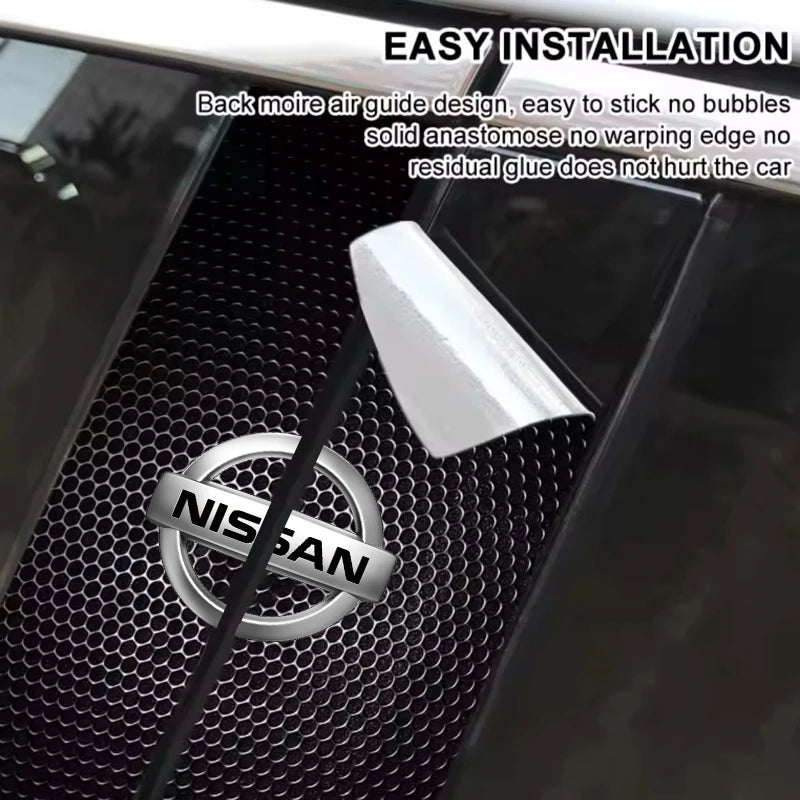 Car Stickers B-Pillar Center Column Decoration Cover PET Decals Auto Accessorie For Nissan Qashqai Juke Pulsar Sentra Altima Pat