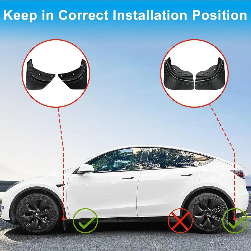 Protect Paint Mud Flap for Tesla Model 3 Y Accessories 2025 2026 Mud Flaps Tire Splash Guard All Weather Car Mudflap Accessories