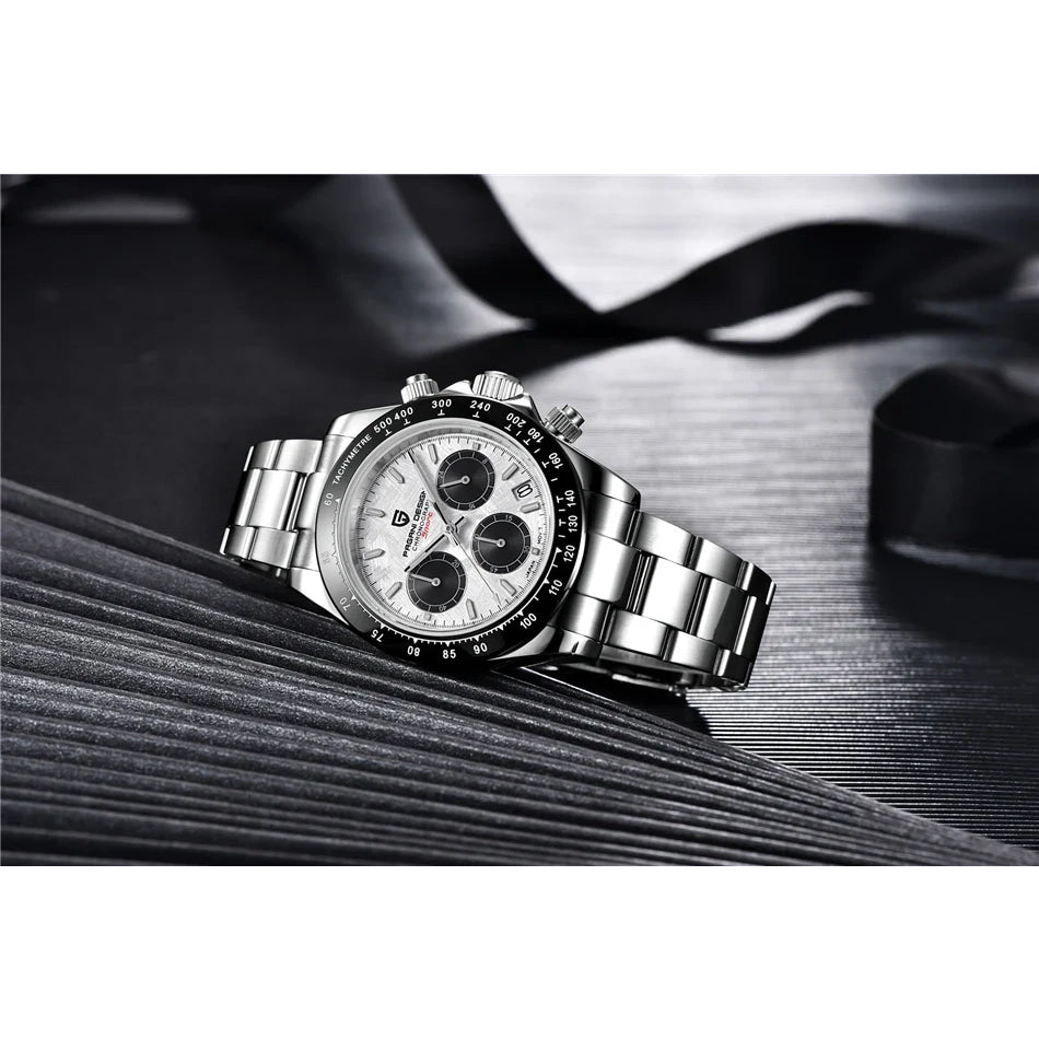 40mm New V2 PAGANI DESIGN Classic fashion Men Quartz Watches Sapphire Retro Chronograph Stainless Steel Waterproof Watch for Men