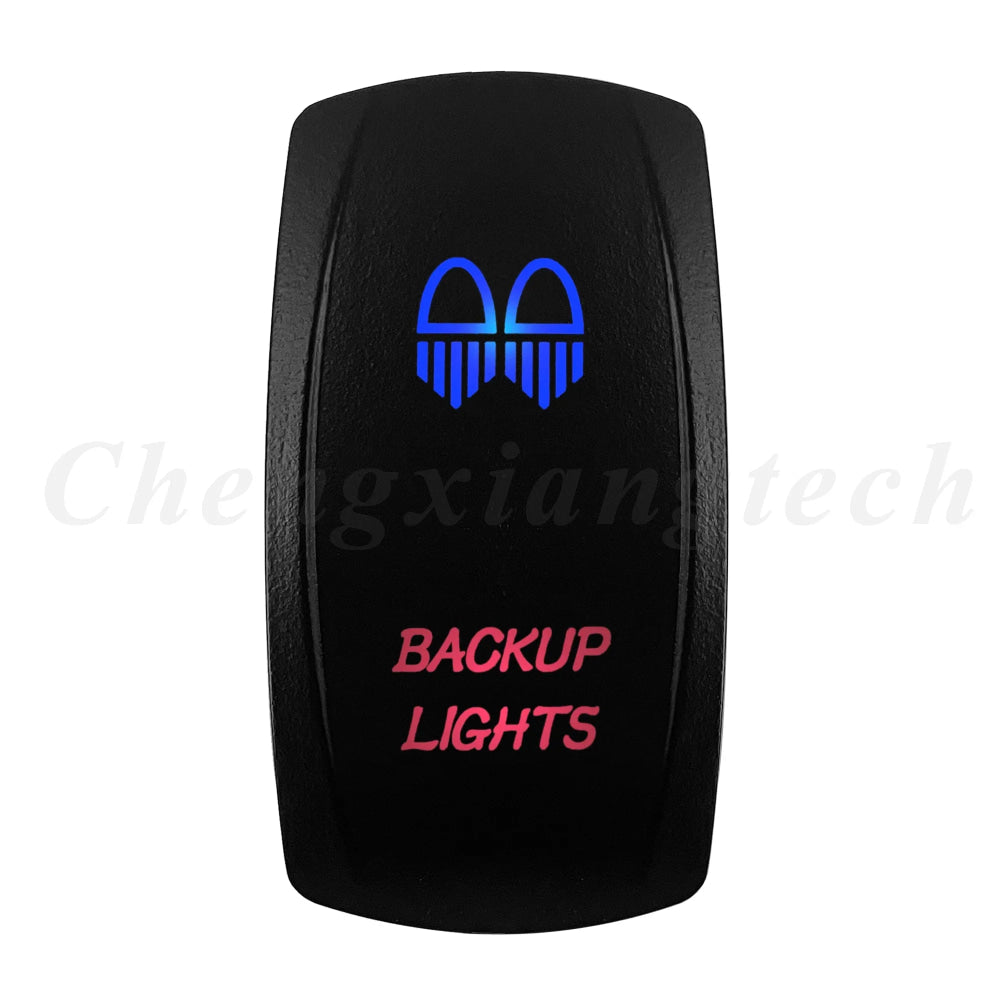 Waterproof 5 Pins SPST On/Off Rocker Switch Blue & Red Led 20A/12V 10A/24V Toggle Switch GPS for Cars,Trucks, RVs, Boats