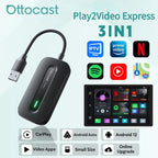 OTTOCAST Play2Video Express Wireless CarPlay Android Auto Adapter for Youtube Netflix for Volvo Chevrolet VW CarAccessorie