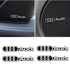 3D Aluminum Car Audio Logo Speaker Emblem Badge Sticker For Audi A3 A4 A5 A6 A7 A1 Q2 Q4 Q3 Q5 Q7 Q8 S3 S4 S5 S6 TT Accessories
