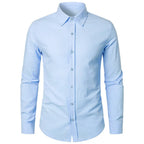 Cotton Linen Shirt for Men Slim Fit Tops Long Sleeve Bussiness Shirt Spring Autumn Casual Formal Men's Shirts