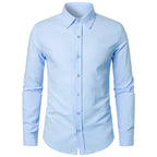 Cotton Linen Shirt for Men Slim Fit Tops Long Sleeve Bussiness Shirt Spring Autumn Casual Formal Men's Shirts
