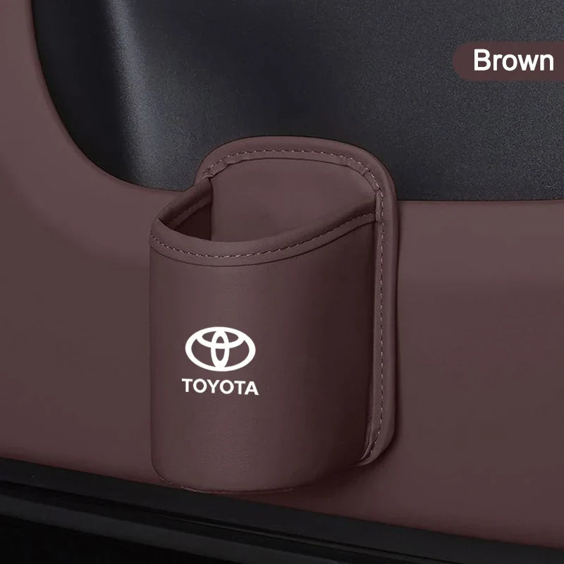 For Toyota Car Door Water Cup Holder Back Seat Drink Rack Leather Storage  Corolla Yaris Prius Camry Auris Avensis car sticker