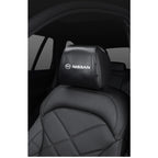 Leather Car Headrest Cover Front Rear Seat Pillow Protective Set For Nissan Sylphy N7 Teana Qashqai Note J10 J11 Navara Juke GTR