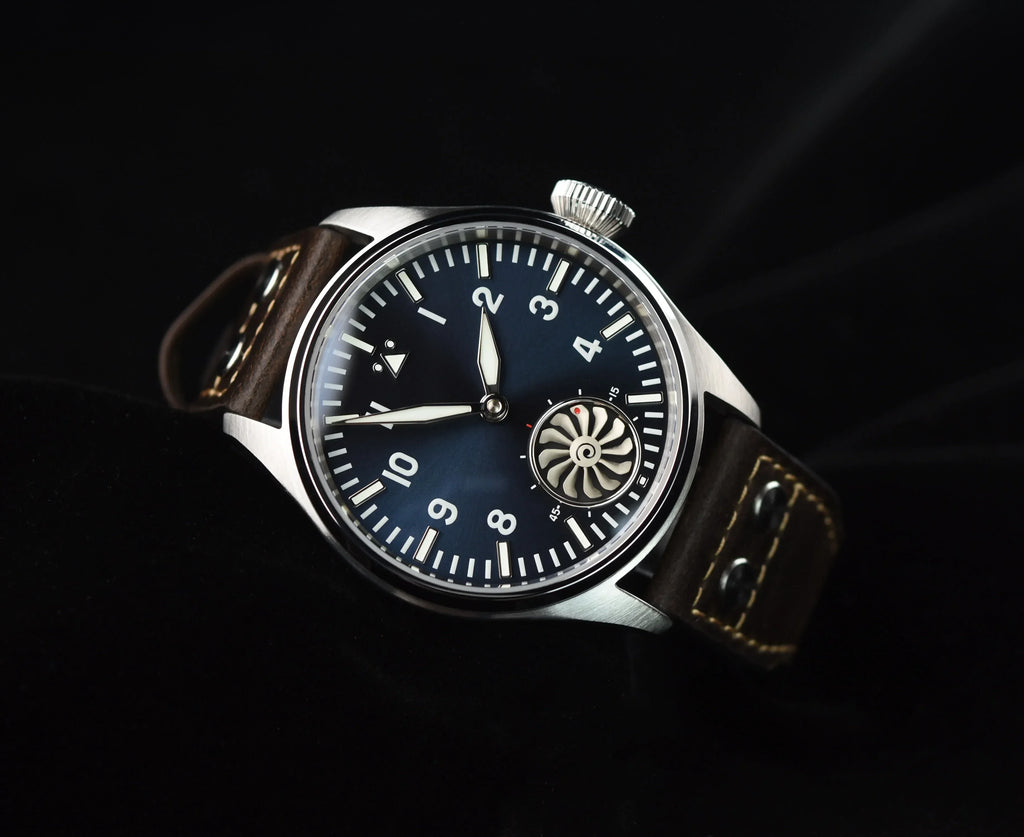 HRUODLAND Pilot Watch for Men BGW-9 Luminous Mechanical Wristwatch 316L Stainless Steel Sapphire Glass 10ATM Waterproof F016