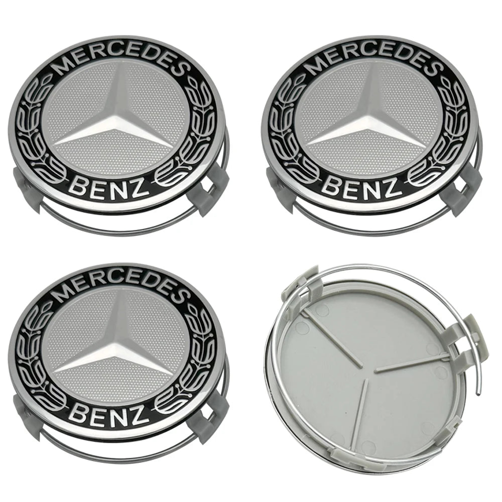 75MM 4pcs Car Wheel Center Covers Hub Caps For Mercedes Benz W203 W204 W210 W168 AMG CLA GLB GLC Interior Mouldings DQLGG-BENC