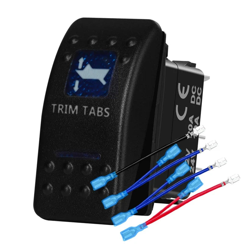 12v/24v Blue Led Light 5 Pin On Off SPST Rocker Switch 7 Pin On Off On ARB Carling Style Car Boat Waterproof Push Switch