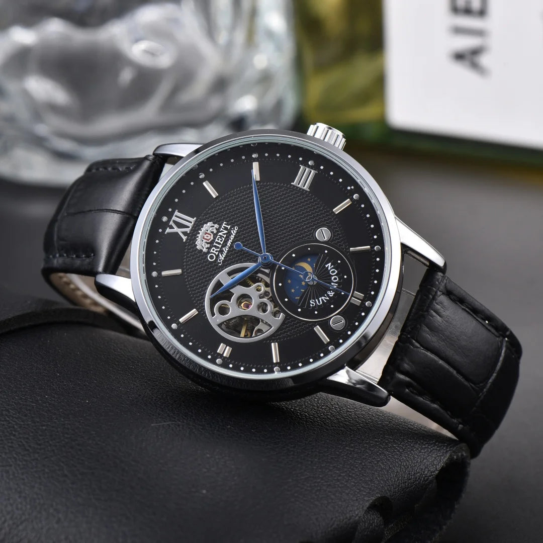Orient Sport Sun, Moon, and Stars Skeleton Mechanical Men's Watch Full Function World Time