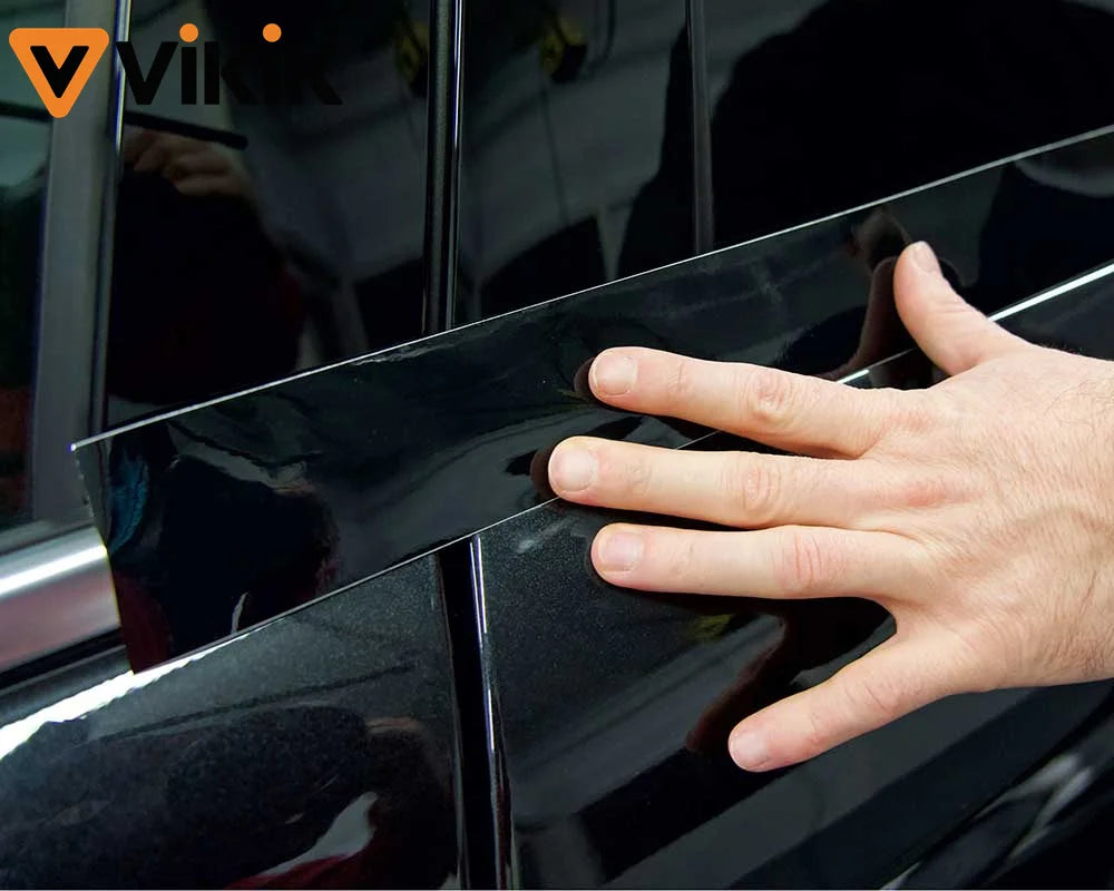 3/5/7/10CM Black Glossy Vinyl Stripes Car Tape Waterproof Window Trim Film for Hood Roof Pillar
