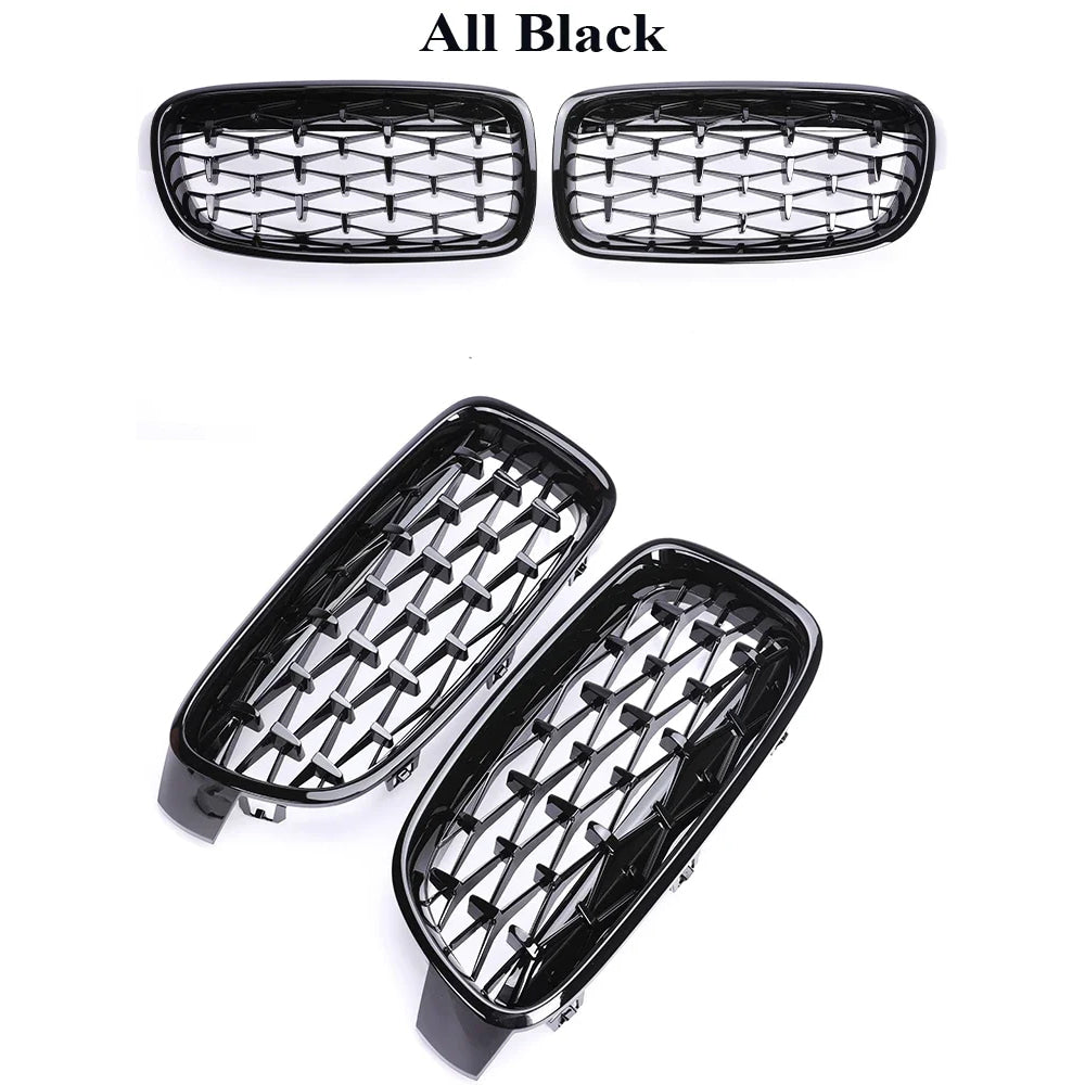 Kidney Front Racing Grille Chrome Black Silver Points Diamond Style Grill For BMW 3 Series F30 F31 2012-2019 320i 328i 330i 340i