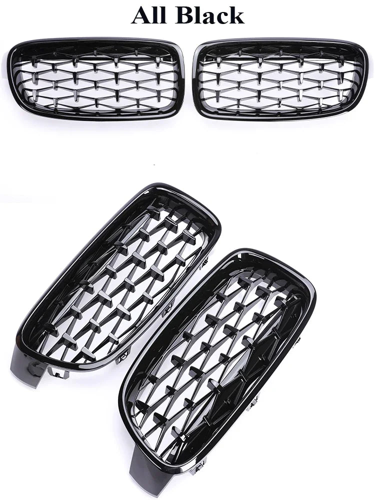 Kidney Front Racing Grille Chrome Black Silver Points Diamond Style Grill For BMW 3 Series F30 F31 2012-2019 320i 328i 330i 340i