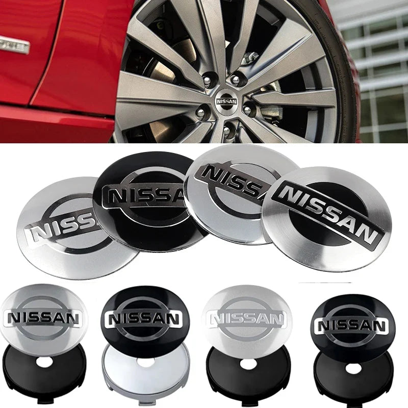 4Pcs 56 60MM Car Emblem Wheel Hub Caps Stickers Hubcap Badge Decals For Nissan Nismo X-trail Almera Tiida Patrol Teana J32 GTR