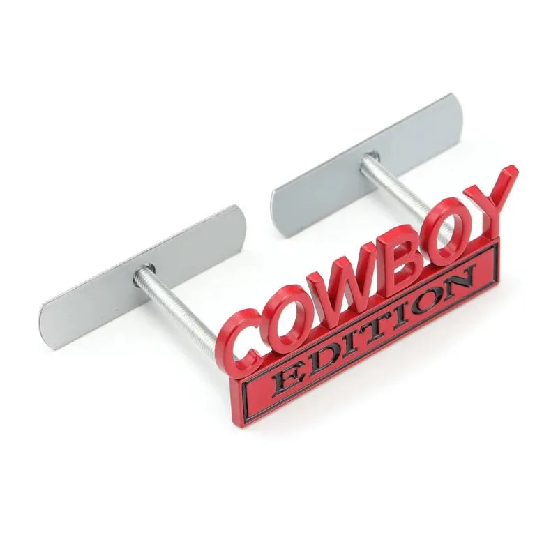 COWBOY EDITION COOL Car 3D Metal Front Hood Grille Emblem Badge Decal Sticker Auto Pickup Tail Trunk Body Styling Accessories