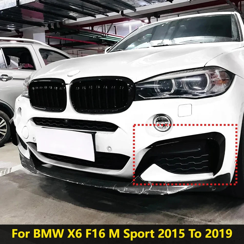 New Performance Gloss Black Front Bumper For BMW X6 F16 M Sport 2015 To 2019 ABS Splitter Lip Spoiler Diffuser By Body Kit