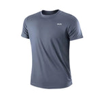 Camiseta de manga corta de secado rápido para hombre, camisa deportiva de gimnasio para correr, absorbe la humedad, cuello redondo, entrenamiento, ejercicio, gimnasio, Tops ligeros