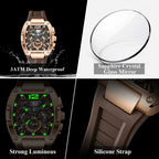 POEDAGAR Fashion Military Men's Watches Luminous Waterproof Date Sports Male Clock Chronograph Silicone Quartz Luxury Wristwatch