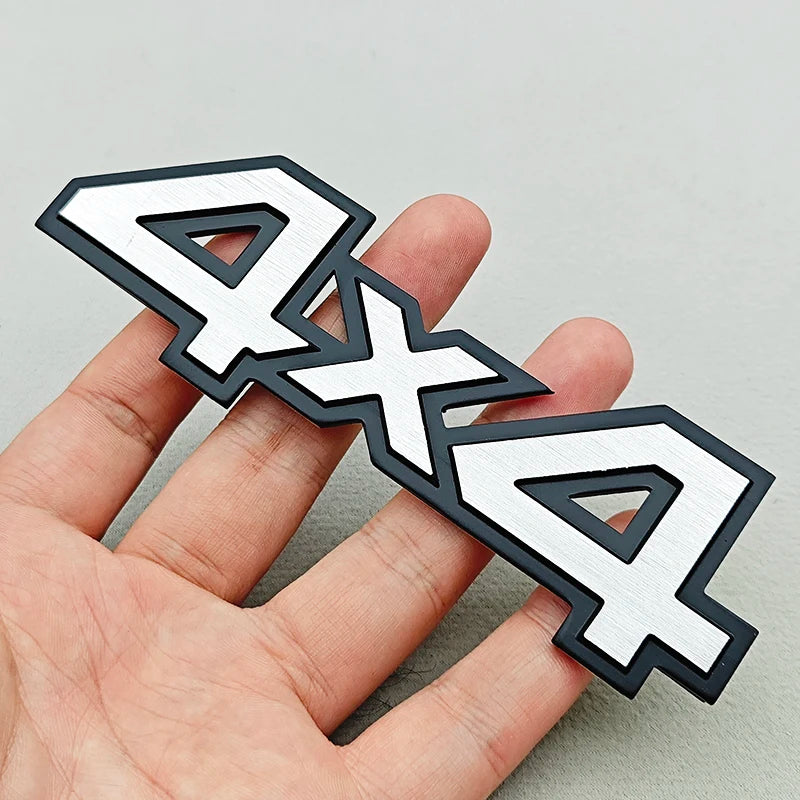 3D Metal Car Logo 4WD 4X4 Emblem Badge for Toyota Subaru Honda Jeep SUV Off Road Chrome Black Sticker Accessories