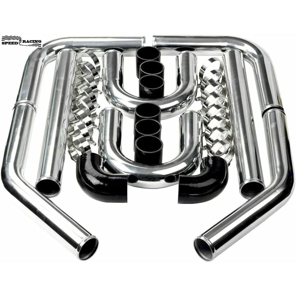 2 Inch Universal Turbo Intercooler Piping +Silicone Coupler + Clamp Kit Aluminum