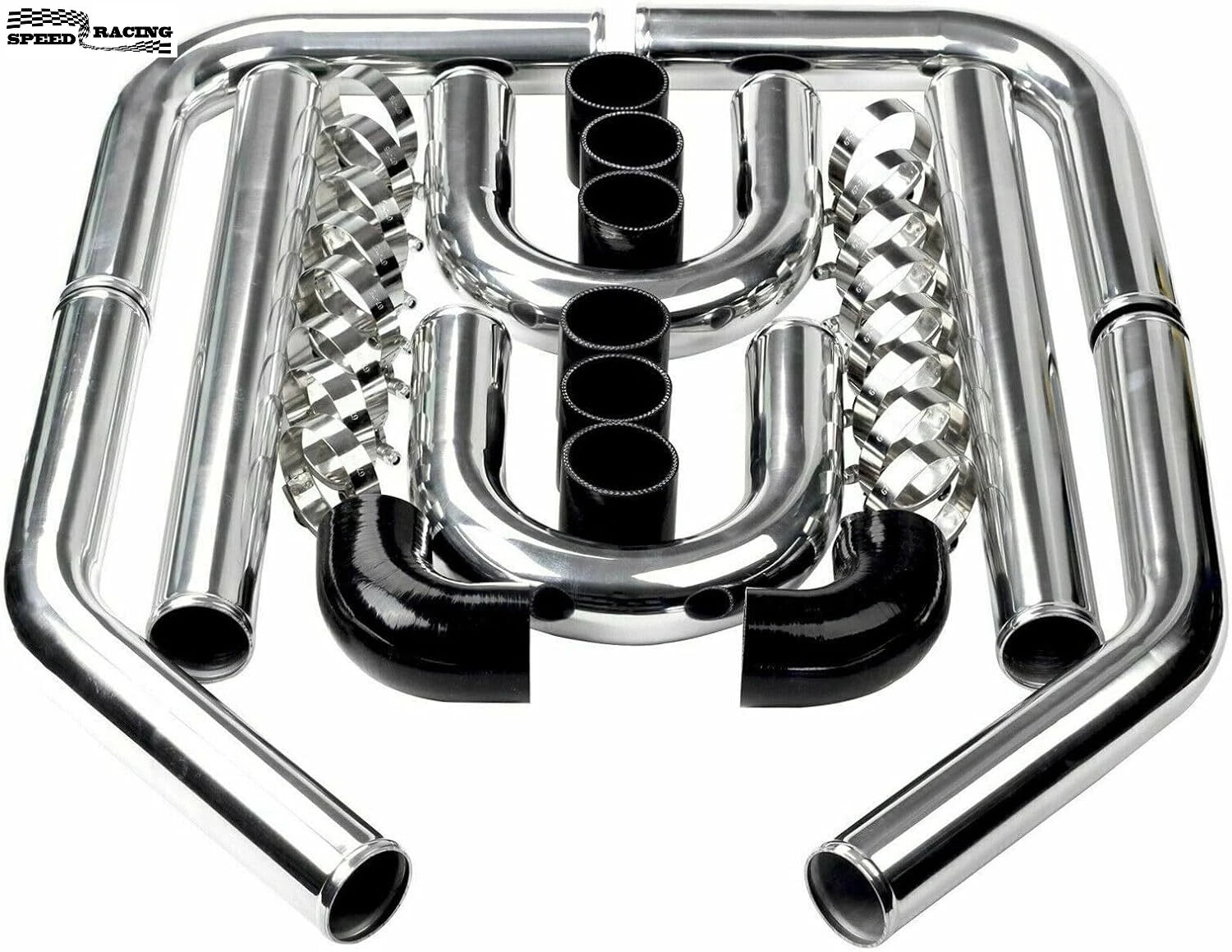 2 Inch Universal Turbo Intercooler Piping +Silicone Coupler + Clamp Kit Aluminum