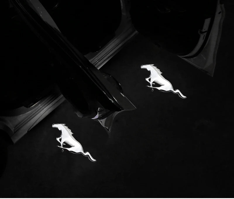 Car Led Welcome Lights Courtesy Projector Ghost Shadow Logo Emblem Light For Ford Mustang 4 5 6 2024 2023 2022-2010 Accessories