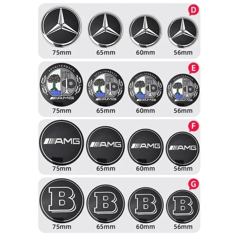 56mm 60mm 65mm 75mm Car Wheel Center Hub Caps Cover For Mercedes Benz W210 W176 AMG CLS CLE CLA GLA GLB GLS Class A GLE W222
