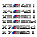 7.3cm for M logo new gray ABS letter sticker trunk badge For BMW X3 M40D 40I X4 M40D X5 M50D 50I X6 M50D 50I X7 M50D 50I