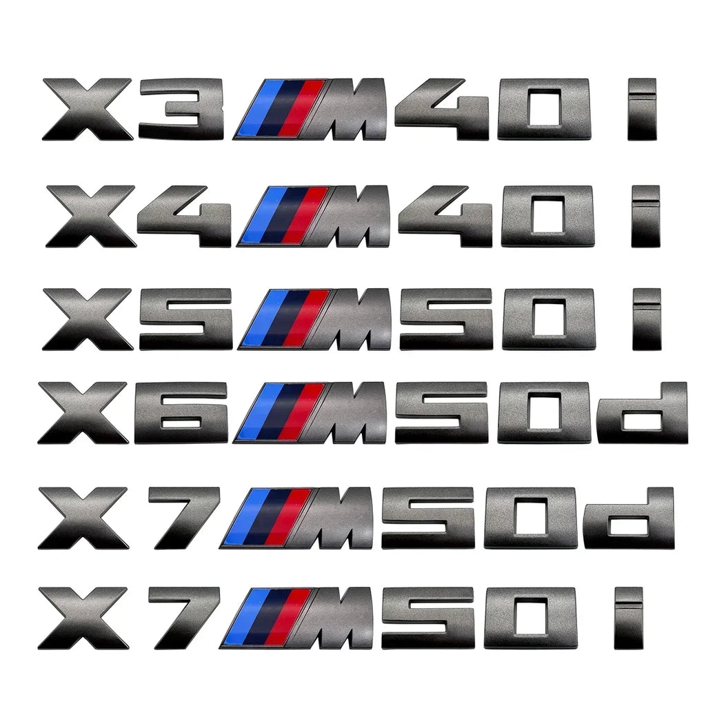 7.3cm for M logo new gray ABS letter sticker trunk badge For BMW X3 M40D 40I X4 M40D X5 M50D 50I X6 M50D 50I X7 M50D 50I