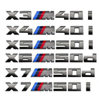 7.3cm for M logo new gray ABS letter sticker trunk badge For BMW X3 M40D 40I X4 M40D X5 M50D 50I X6 M50D 50I X7 M50D 50I