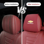 2Pcs Quality Leather Car Seat Headrest Covering Accessories For Chevrolet Corvette Montana TrailBlazer Silverado Traverse Camaro
