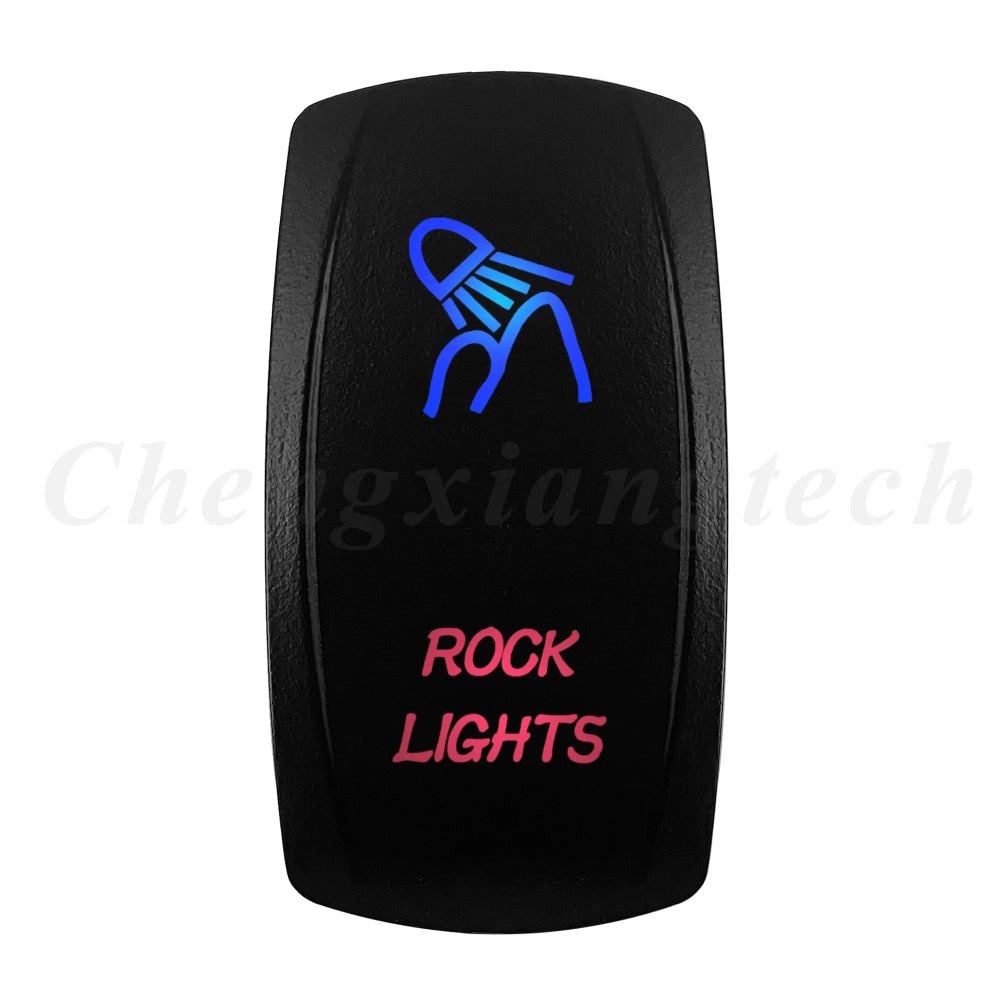 Waterproof 5 Pins SPST On/Off Rocker Switch Blue & Red Led 20A/12V 10A/24V Toggle Switch GPS for Cars,Trucks, RVs, Boats