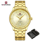 NAVIFORCE Men's Watch Classic Stainless Steel Strap 3ATM Waterproof Calendar Minimalist Dial Men's Chronograph Watch NF9272S