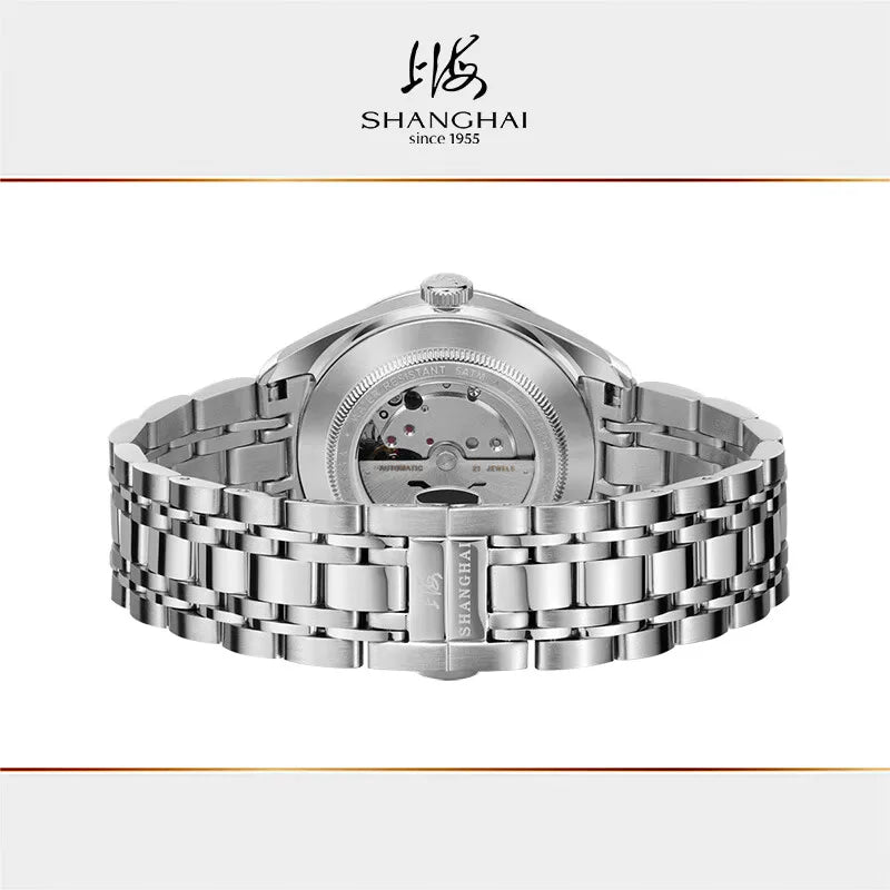 Shanghai Watch Calendar Mechanical Men's Watches 40mm Automatic Watches 316L Stainless Steel 50M Waterproof reloj hombre SH3007