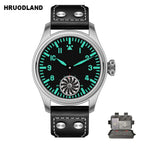 HRUODLAND Pilot Watch for Men BGW-9 Luminous Mechanical Wristwatch 316L Stainless Steel Sapphire Glass 10ATM Waterproof F016