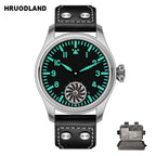 HRUODLAND Pilot Watch for Men BGW-9 Luminous Mechanical Wristwatch 316L Stainless Steel Sapphire Glass 10ATM Waterproof F016