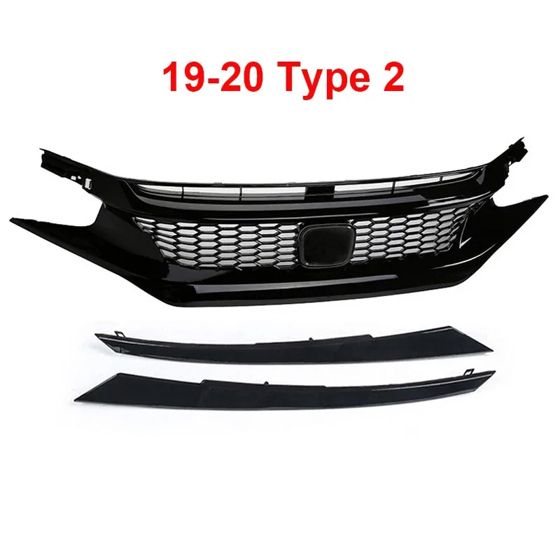 For Honda Civic 10th Gen 2016-2021 Front Grille Racing Grill Net Car Grid Splitter Upper Bumper Hood Mesh Grills