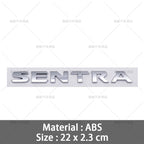 ABS Silver Black SENTRA Logo 3D Car Emblem Tailgate Badge Side Door Decal Body Sticker Accessories