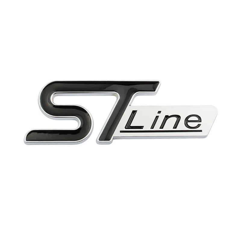 3D Metal ST Line Front Grille Emblem Badge Car Head Trunk Stickers For Ford Focus Mondeo Fiesta Explorer Styling Accessories