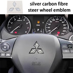 1pcs Mitsubishi carbon fibre steer wheel emblem Sticker Car Steering Wheel Sticker Car Interior Emblem Car styling Accessories