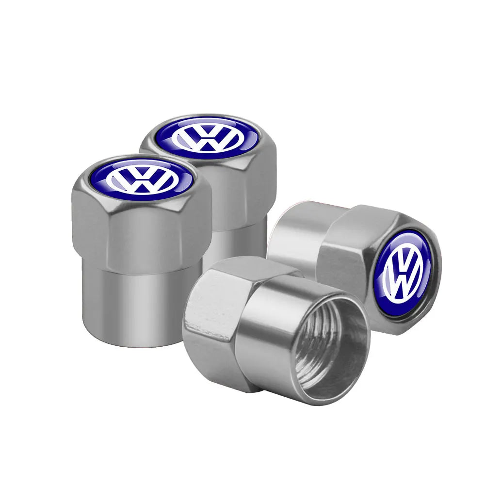 4Pcs Car Wheel Tires  Valve Caps Auto Exterior Accessories For Volkswagen GTI Golf Polo Passat RLine Magotan Jetta Bora Beetle R